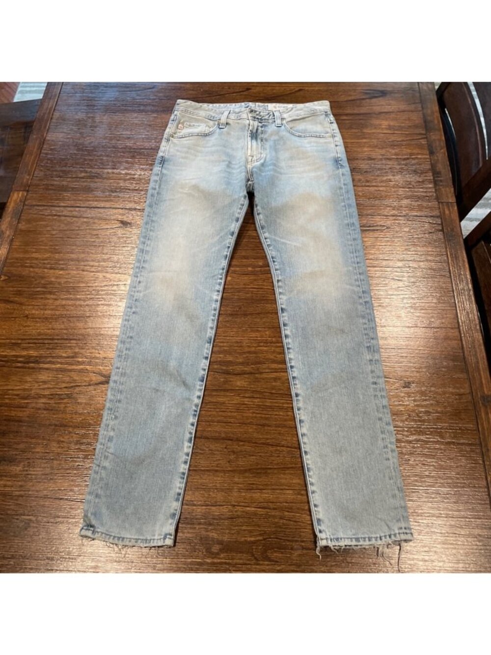 AG Dylan Slim Skinny Jean 31x33 Light Blue Wash Distressed Faded AG-ED Denim